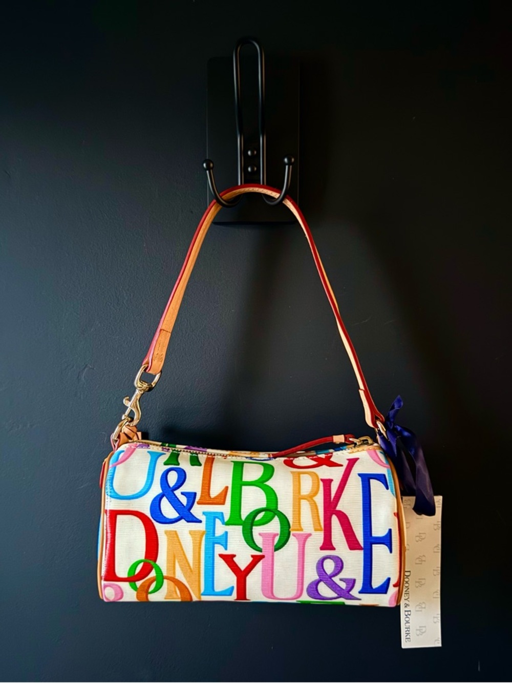 Dooney & Bourke Y2K Multicolor Logo IT Mini Barrel Bag Rainbow